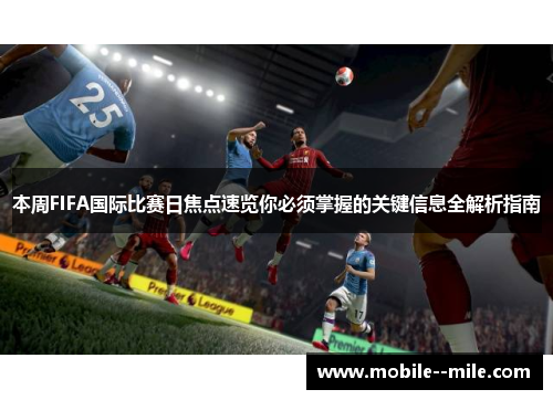 本周FIFA国际比赛日焦点速览你必须掌握的关键信息全解析指南
